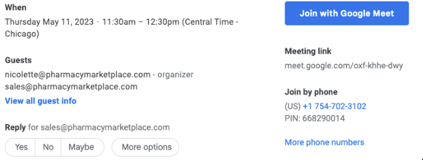 Google Meeting preview